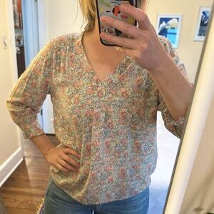 Cynthia Rowley Floral V-Neck Women's Top